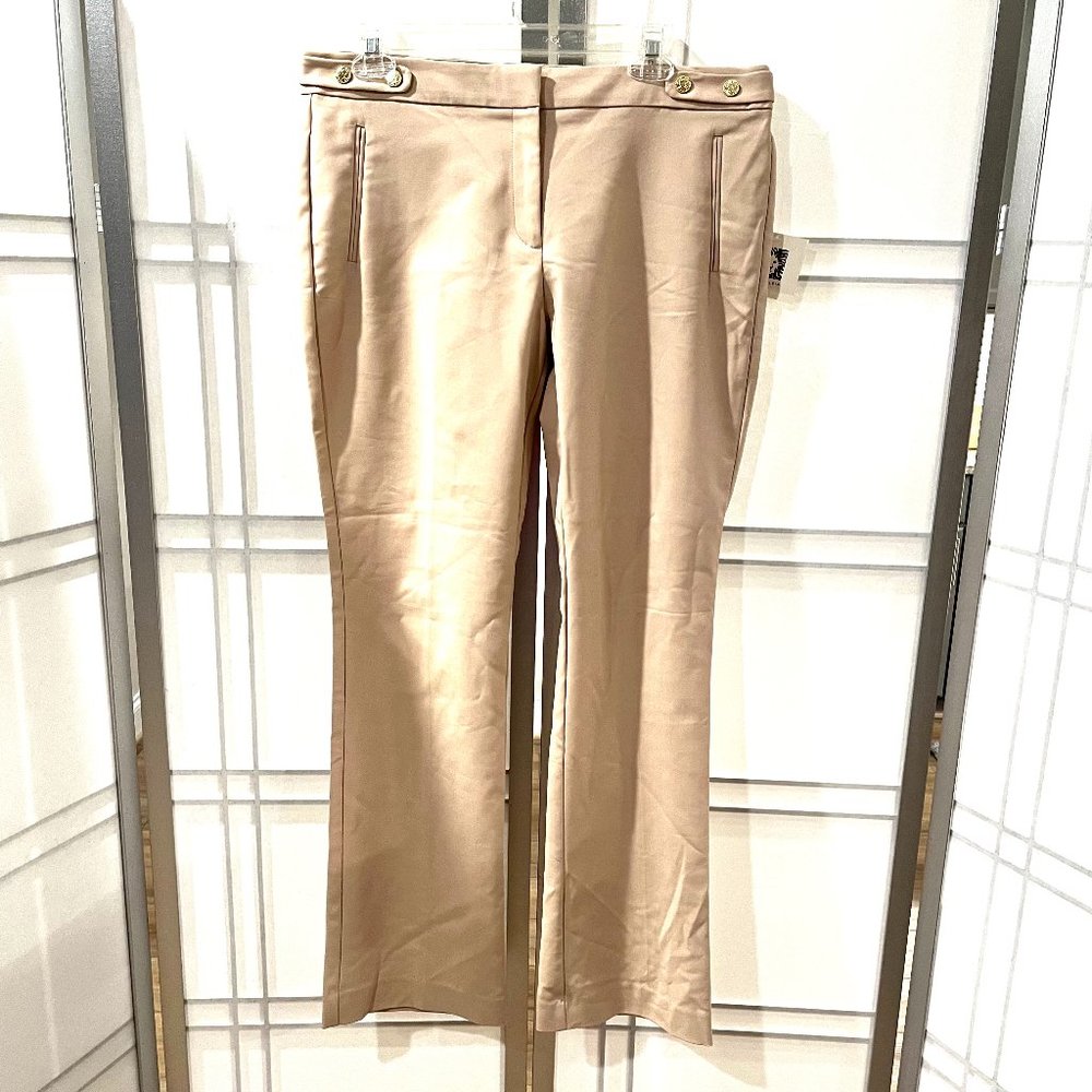 ANNE KLEIN Tan Cotton, Nylon, Elastane Blend Pants - Size 10